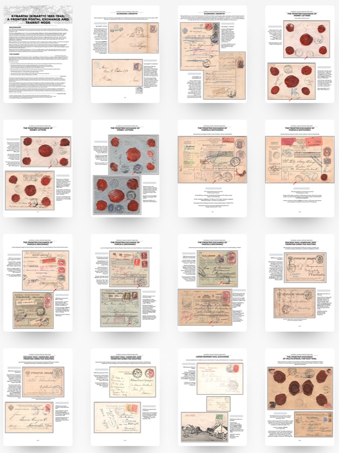 Kybartai postal history exhibit sheet