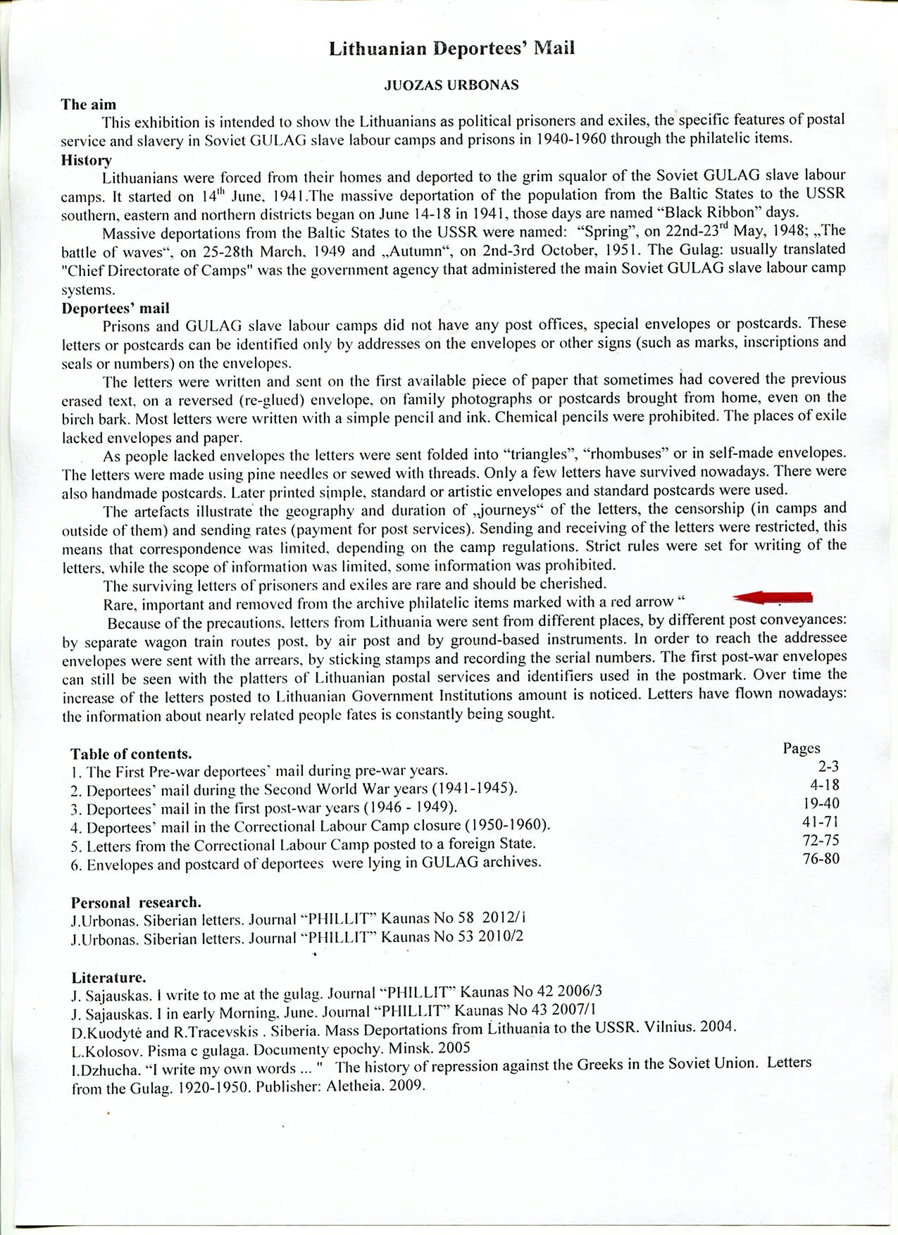 Lithuanian Deportees Mail, sheet 101