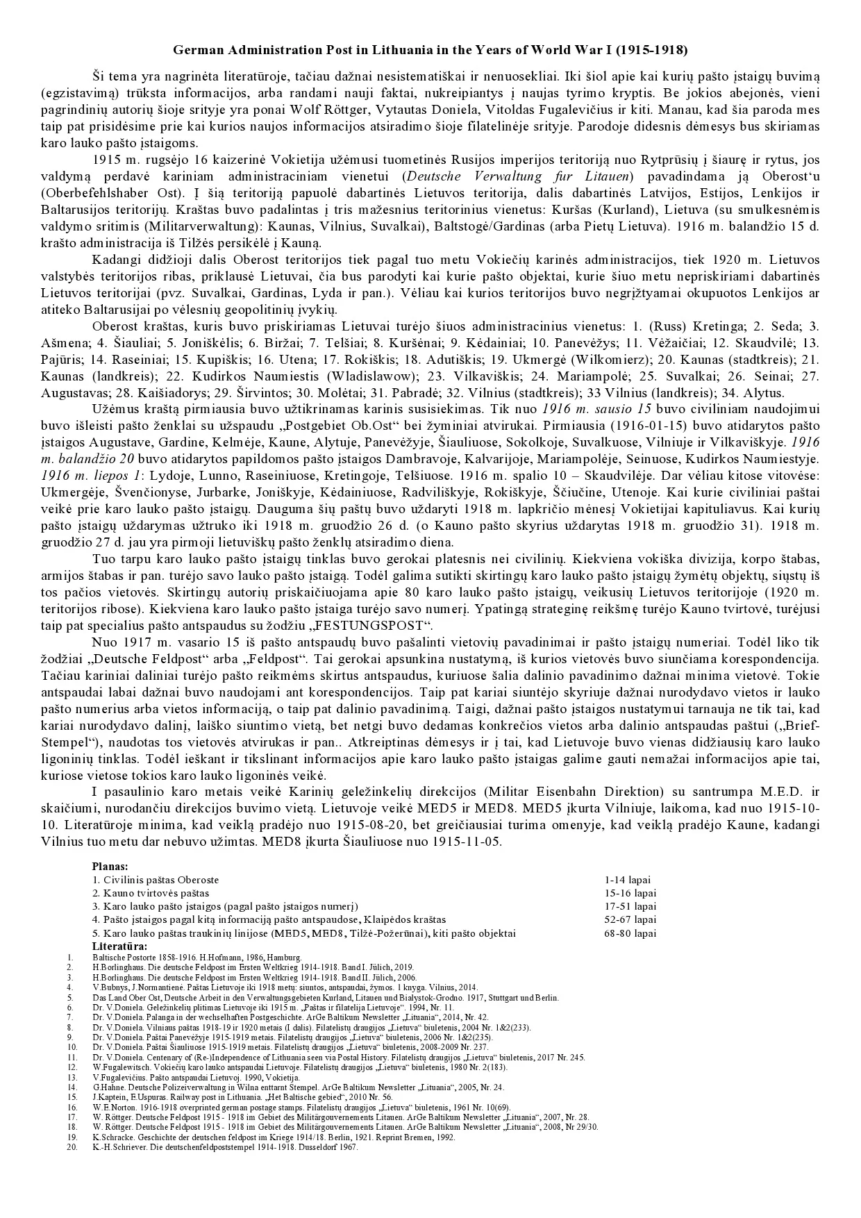 German Administration Post in Lithuania in the Years of World War I (1915–1918), sheet 101