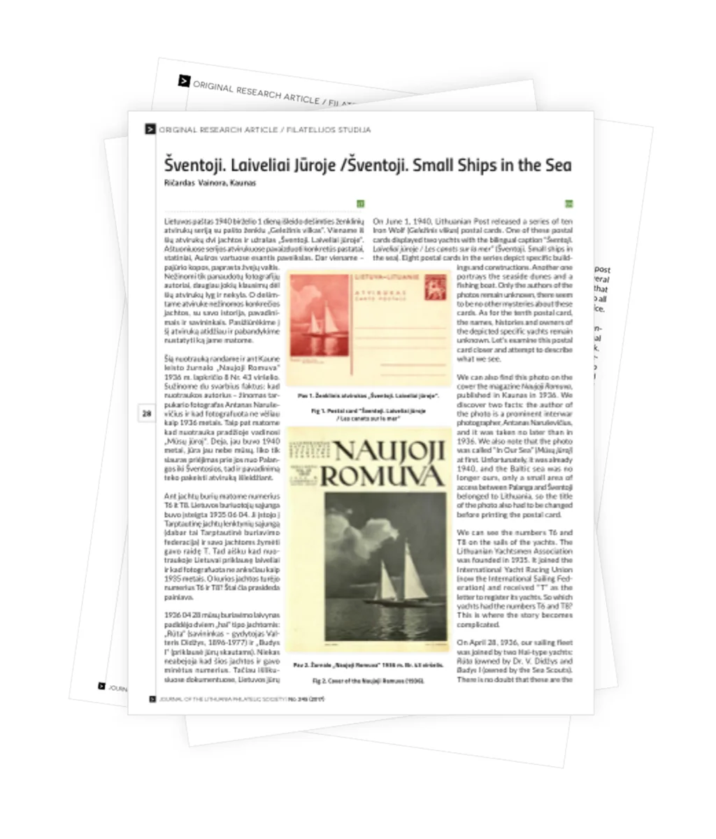 A Collection of Articles on Various Topics of Lithuanian Philately cover