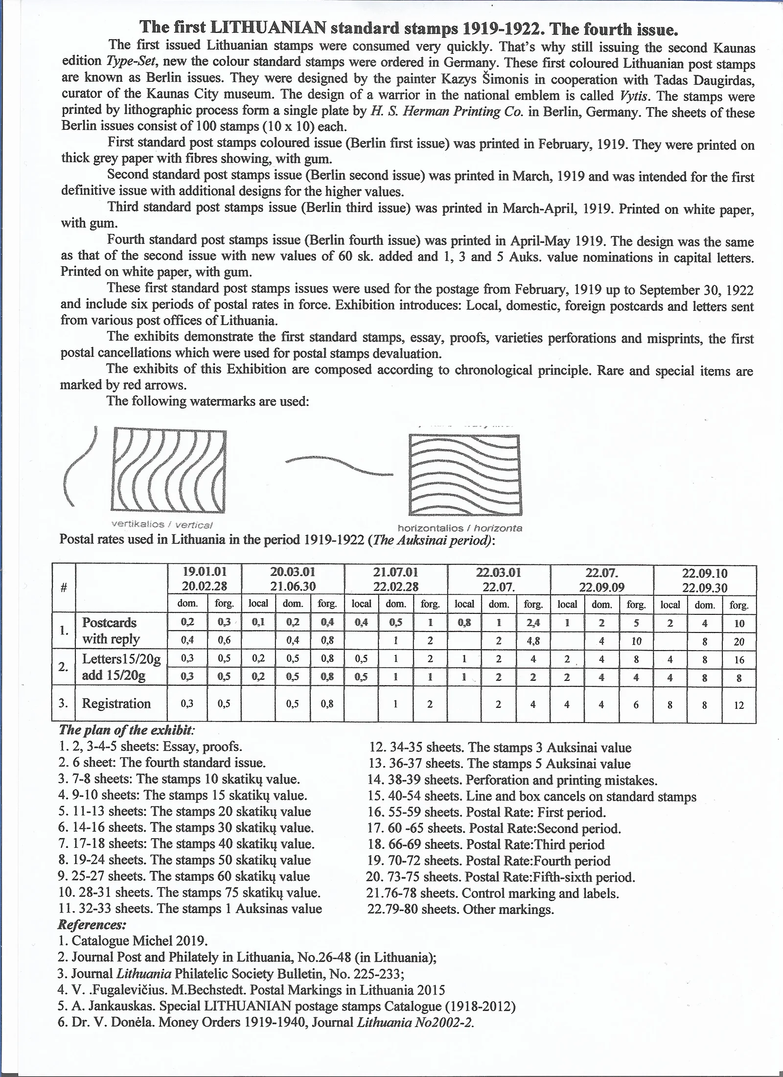 The First Lithuanian Standard Stamps 1919–1922: The Fourth Issue, sheet 101
