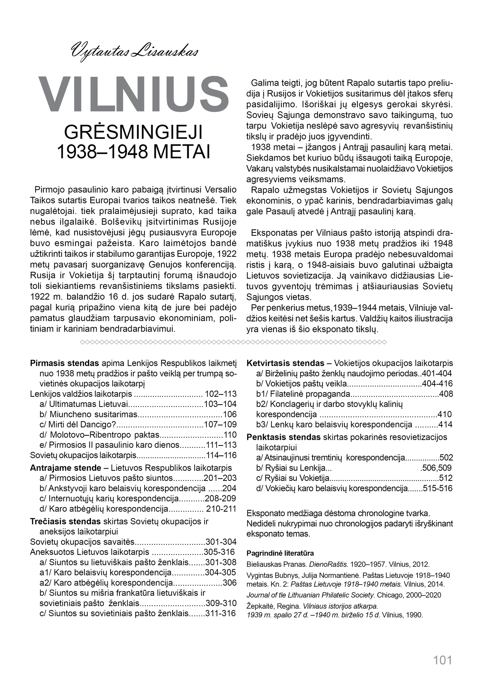 Vilnius: The Menacing 1938–1948, sheet 101