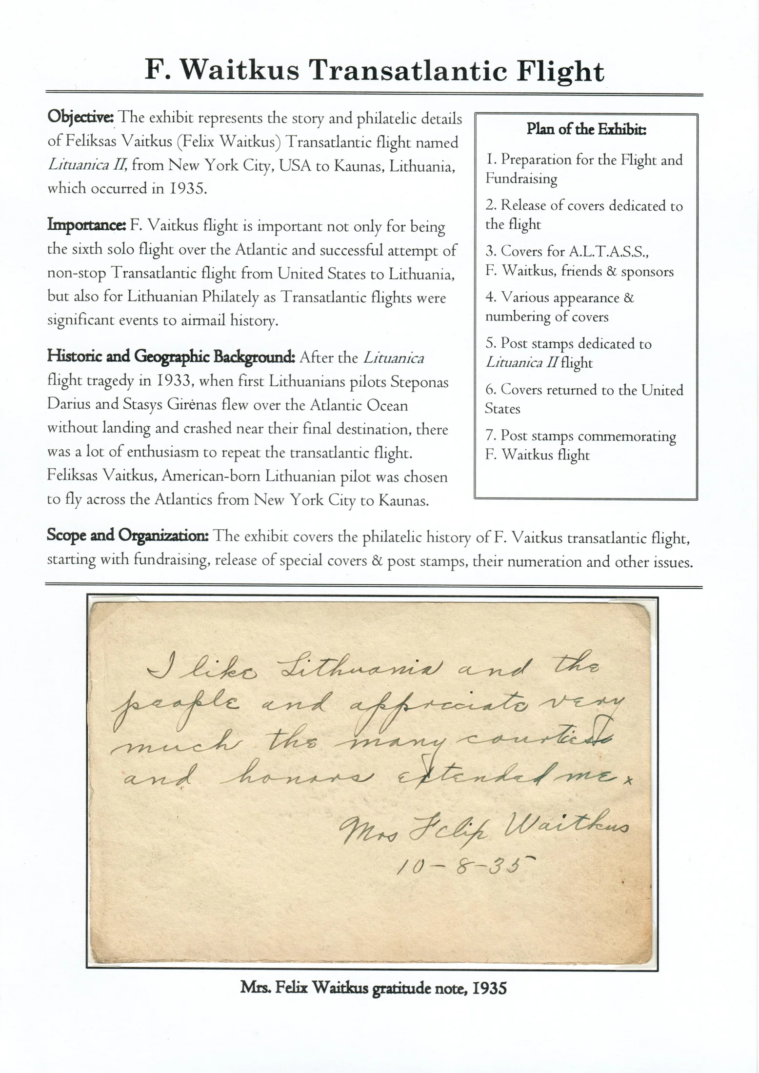 F. Waitkus Transatlantic Flight, sheet 101
