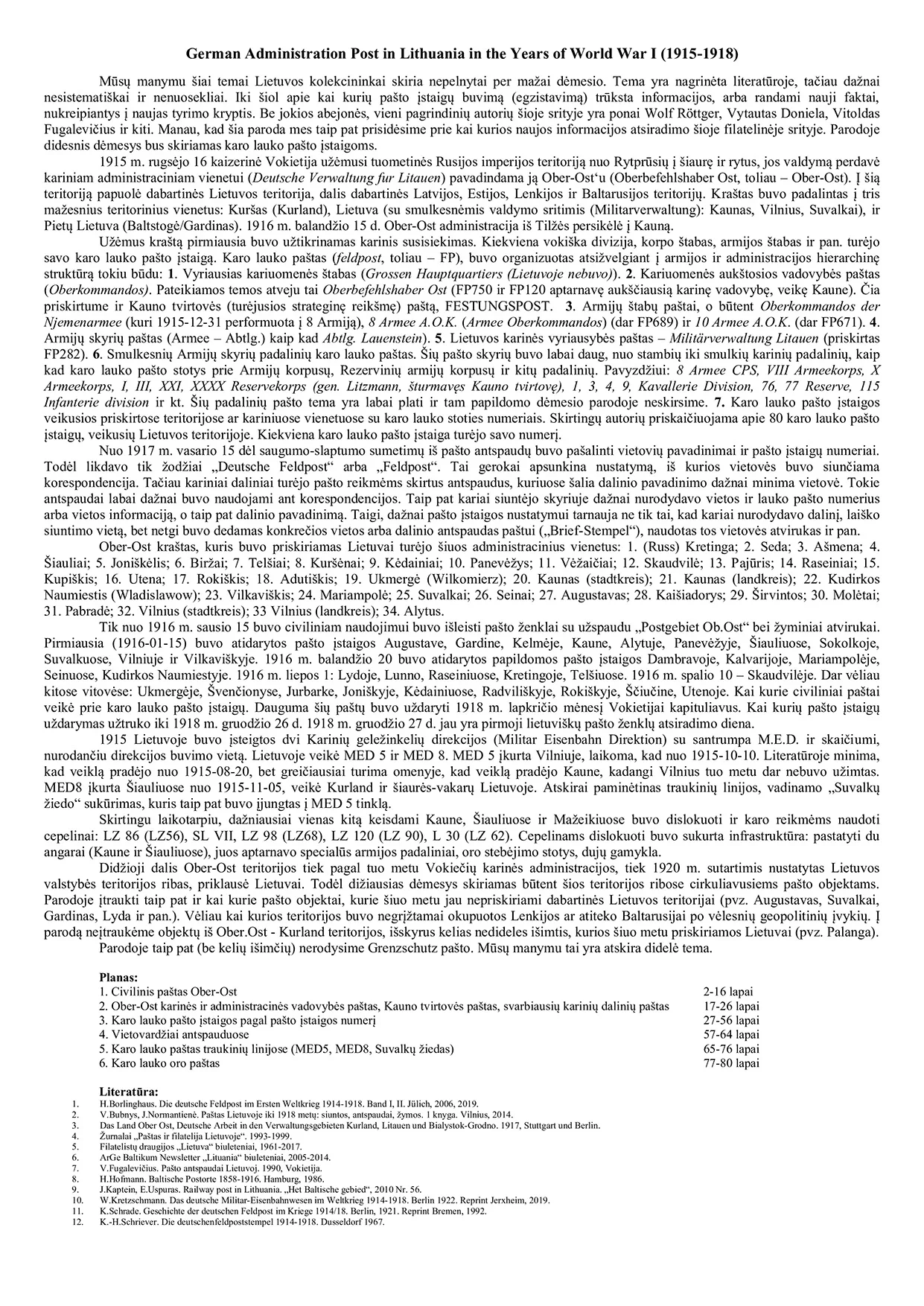 German Administration Post in Lithuania in the Years of World War I (1915-1918), sheet 101