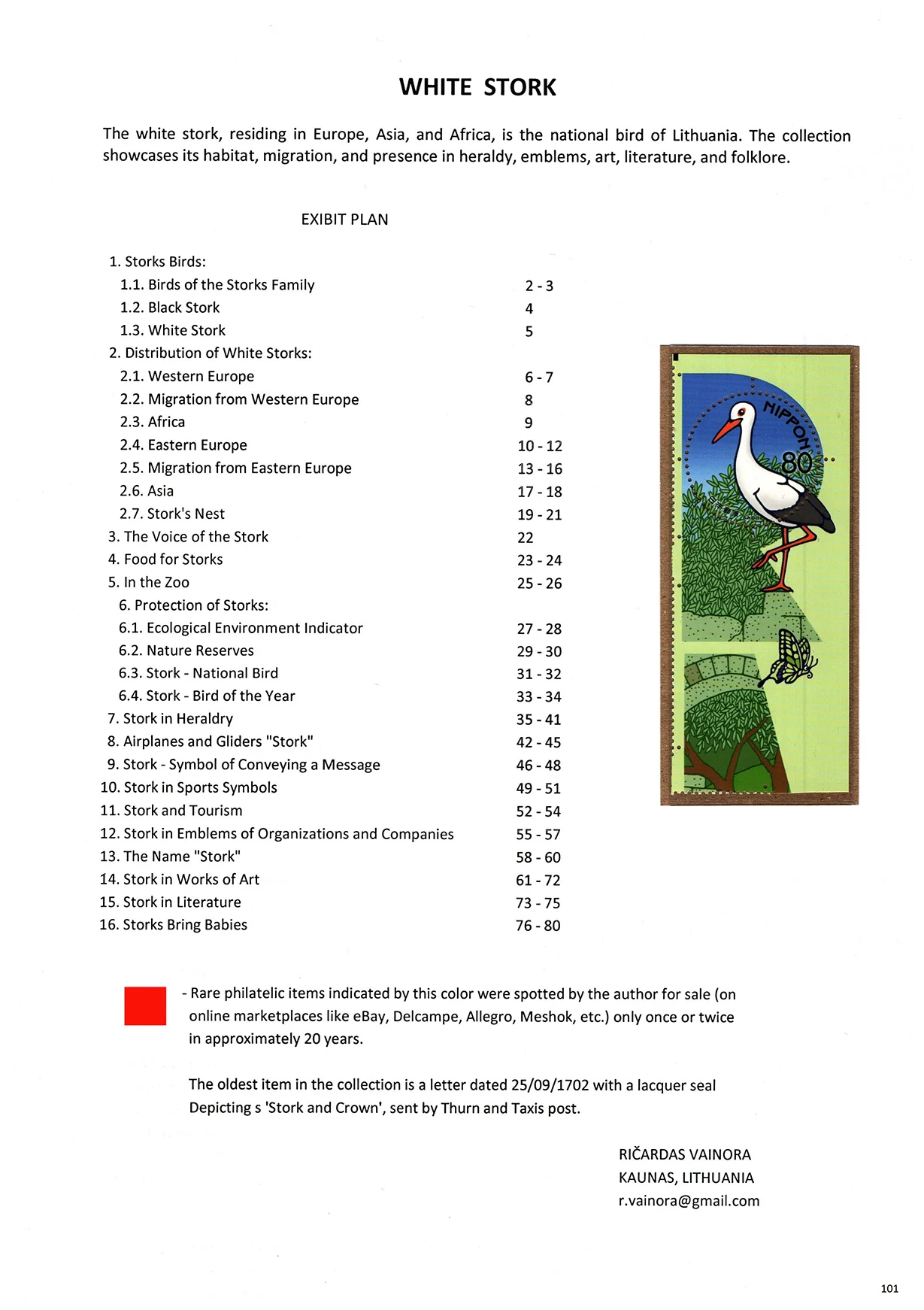 White Stork, sheet 101